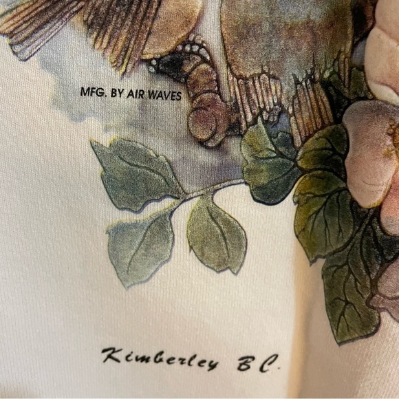 🎀 MFG Air Waves Vintage Off White Bird Graphic Sweatshirt, Size L - Picture 7 of 7